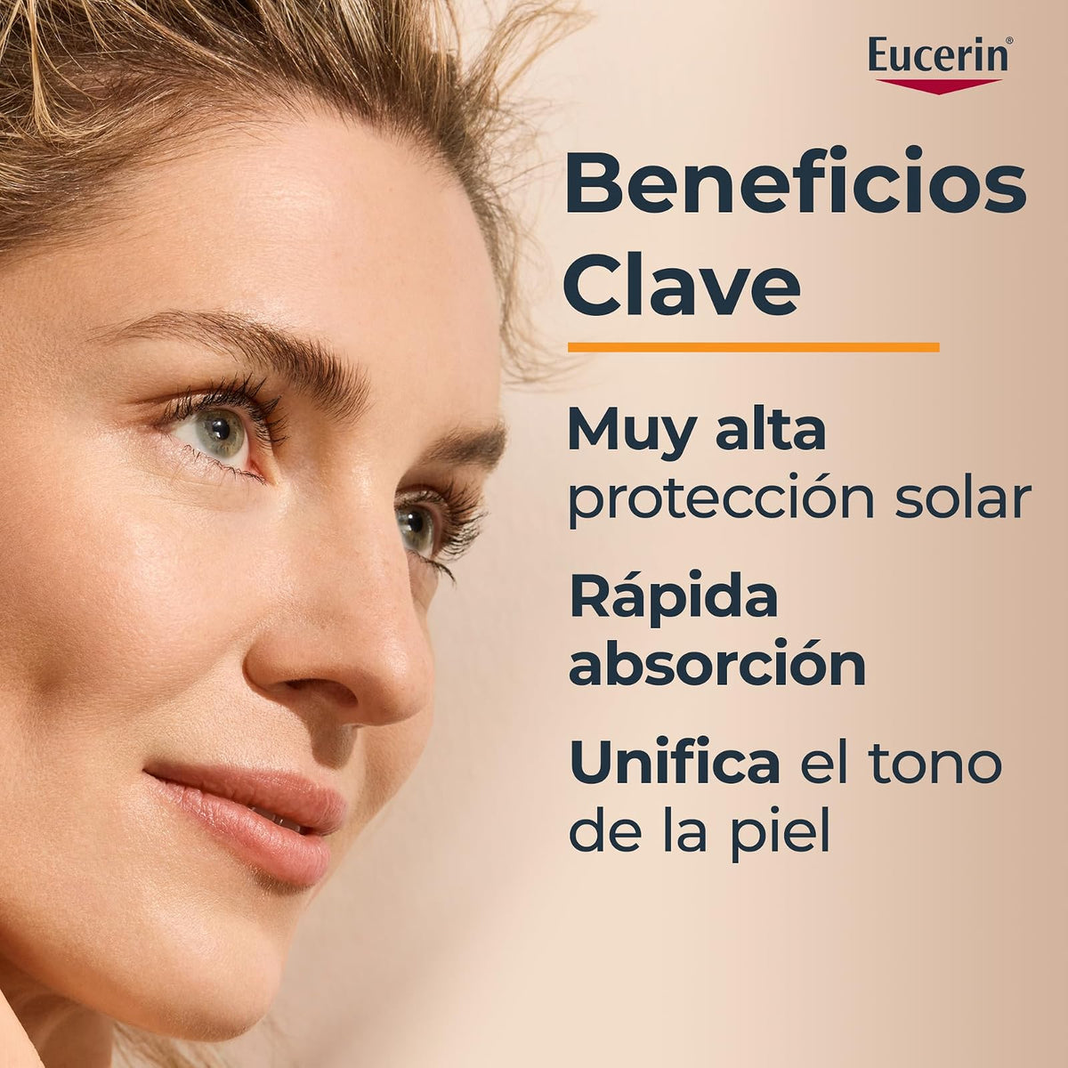 Eucerin Sun Face Hydro-Fluid FPS 50 + Tono Claro 50ml Protector Solar Facial con Color, textura ligera, suave y refrescante. Rápida absorción sin sensación grasosa o pegajosa.