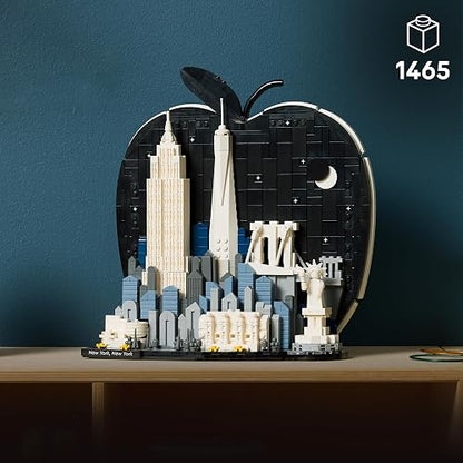 Lego Architecture Ciudad de Nueva York: La Gran Manzana – Set con la Estatua de la Libertad – Objeto de Decoración para Mayores de 18 Años – Idea de Regalo para Viajeros – 21066