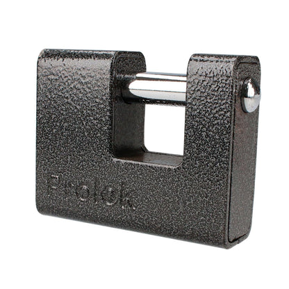 Lock Prolok P19C80 Candado de hierro para cortina metálica 80 mm, negro, llave estándar