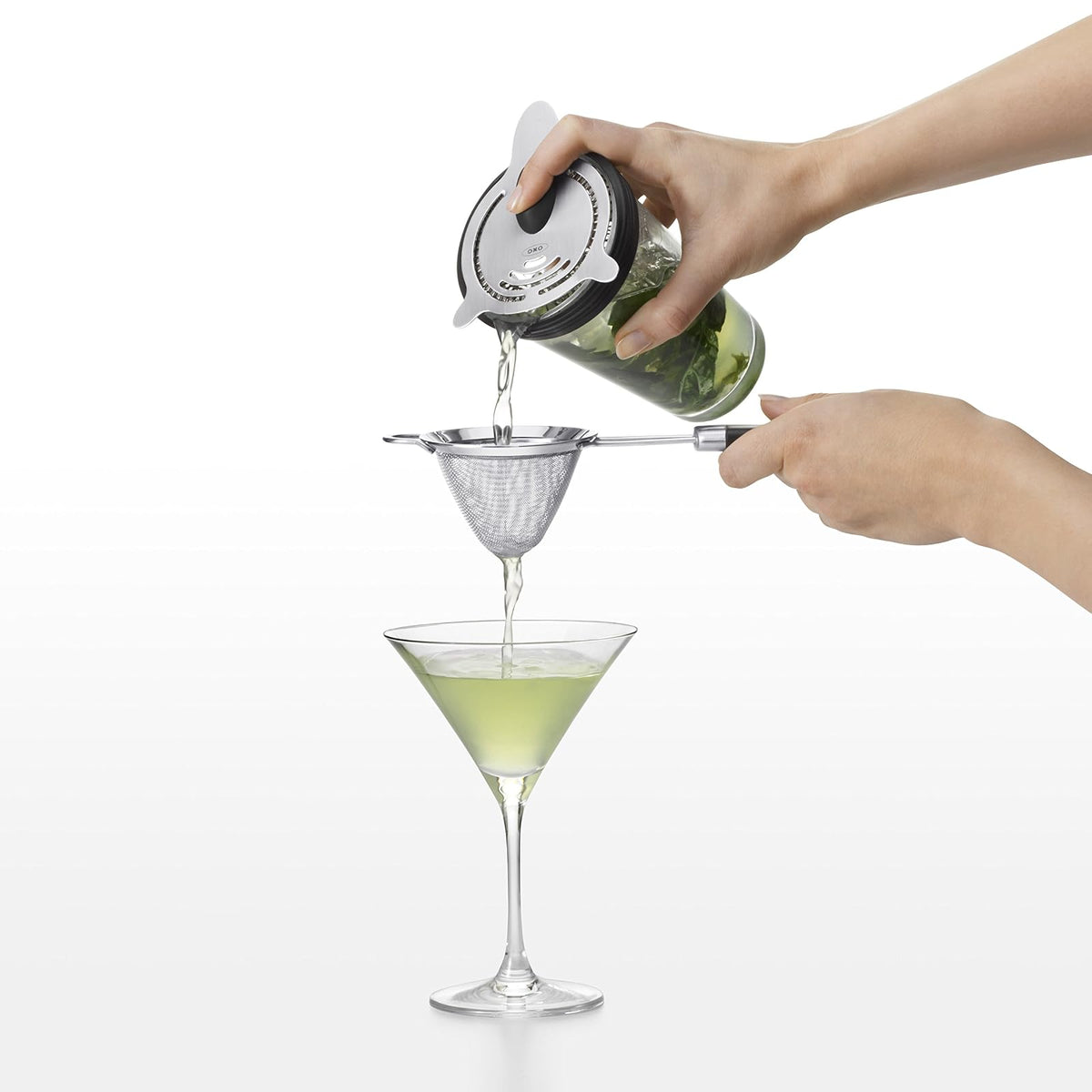OXO SteeL - Colador de cóctel de malla fina, 3 pulgadas, acero inoxidable