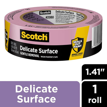 Scotch Cinta de Pintor Delicada 2080EL-36E | 1.4 pulg x 60 yds, 1 rollo, color púrpura, tecnología Edge-Lock