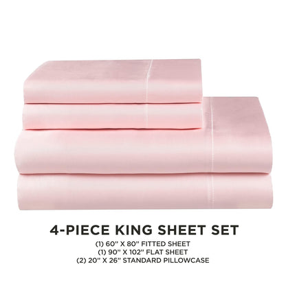 Juicy Couture - Juego de sábanas de satén de Seda tamaño King, con Bolsillo Profundo, Juego de sábanas de Seda tamaño King, 1 sábana encimera y 2 Fundas de Almohada, Resistentes a Las Arrugas y