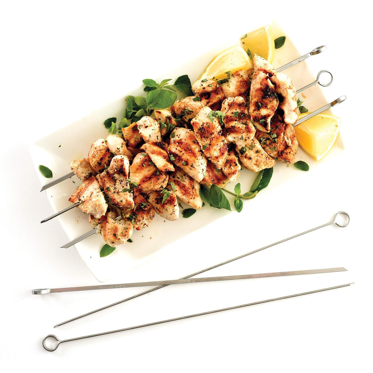 Norpro pinchos de acero inoxidable, juego de 6, Plateado, 14 pulgadas, 1