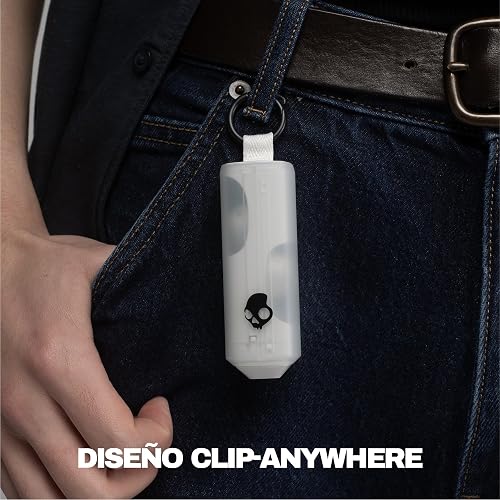Skullcandy Dime 360 Wireless Earbuds with Clip-Anywhere Case - Bone | In-Ear Fit, Bluetooth, Noise Isolating, 28 Hours Battery, Microphone for iPhone Android, Easy Clip-On Design for Travel