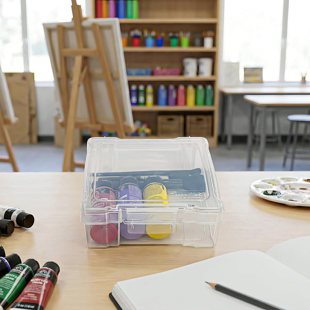 ArtBin 6953AB ClearView Caja organizadora de arte y manualidades de 6 x 6 pulgadas, [1] caja de almacenamiento de plástico, transparente
