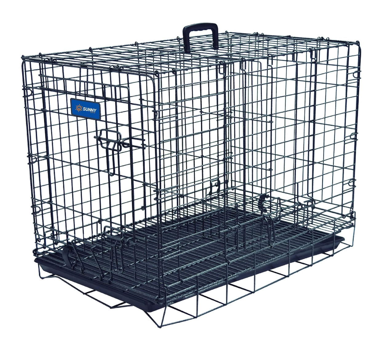 Doggy Jaula Metálica Plegable Gigante 2 Puertas 122.57X75X81.5cm (Incluye Rejilla de Piso y divisora de Entrenamiento)