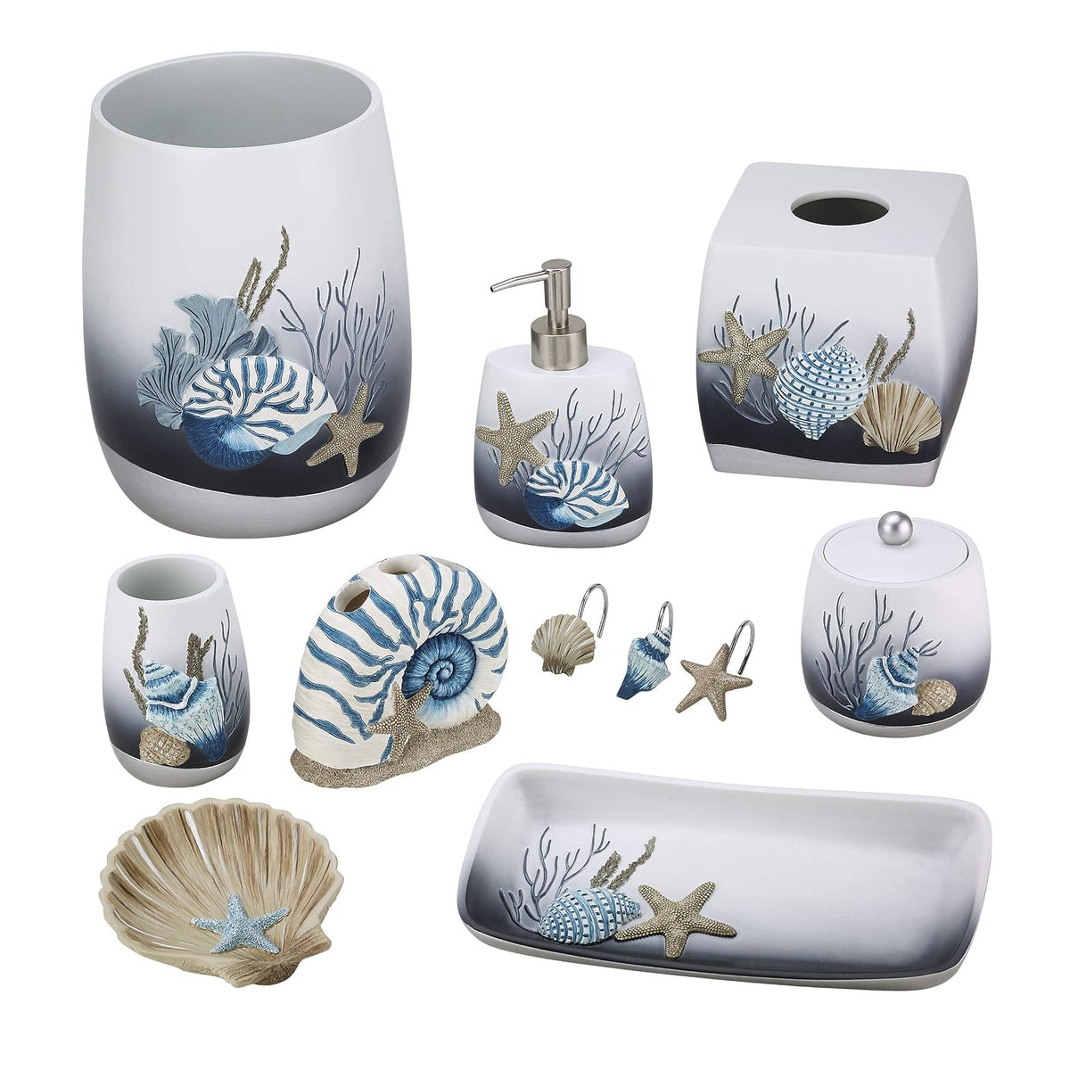 Avanti Linens - Soporte para Cepillo para Polvo de Dientes, decoración de baño Inspirada en Oceanscape (colección Blue Lagoon)