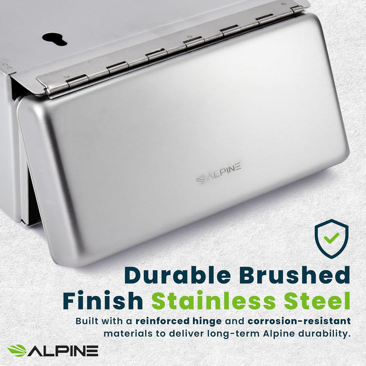 Alpine - Receptáculo de servilleta sanitaria – Soporte de tampón montado en la pared para baño que proporciona un baño limpio y sin olor para el hogar, la oficina y los baños públicos (acero