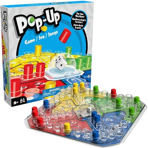 Spin Master Games, Juego Pop-Up para niños, Colorido Juego de Mesa para 2-4 Jugadores con Tirador automático para Noches de Juego en Familia, Juegos Divertidos, para niños a Partir de 5 años