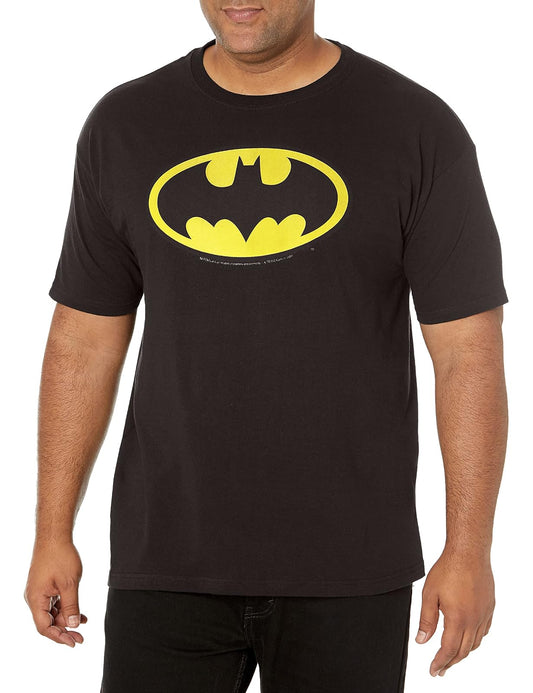 DC Comics Men's Batman Basic Logo T-Shirt, Black