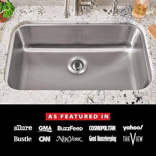 Kitchen SinkShroom Revolutionary - Colador de Fregadero de Acero Inoxidable sin obstrucciones, Color Gris Chapado en Cromo