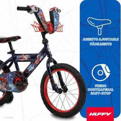 Huffy Disney and Marvel - Bicicleta de niño de 12/16 Pulgadas para niños, múltiples Opciones de Color y diseños Disponibles, Ideal para Mayores de 3 años, Ruedas de Entrenamiento extraíbles, Asiento