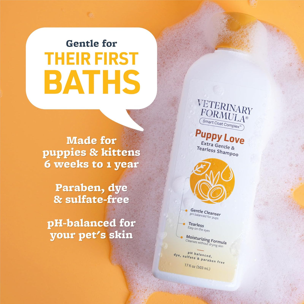SynergyLabs Veterinary Formula Solutions Puppy Love Extra Gentle & TearlessShampoo; 17 fl. oz.