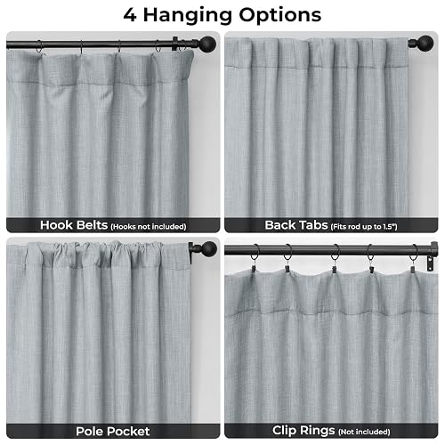 HPD Half Price Drapes Cortinas de Lino sintético con Textura para oscurecer la habitación para recámara, 96 Pulgadas de Largo (1 Panel), Cortinas de 50 Pulgadas de Ancho x 96 de Largo para decoración