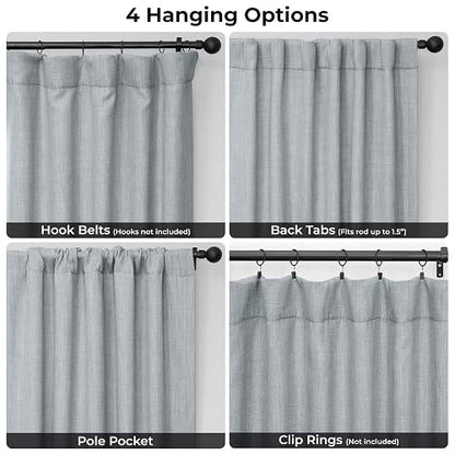 HPD Half Price Drapes Cortinas de Lino sintético con Textura para oscurecer la habitación para recámara, 96 Pulgadas de Largo (1 Panel), Cortinas de 50 Pulgadas de Ancho x 96 de Largo para decoración