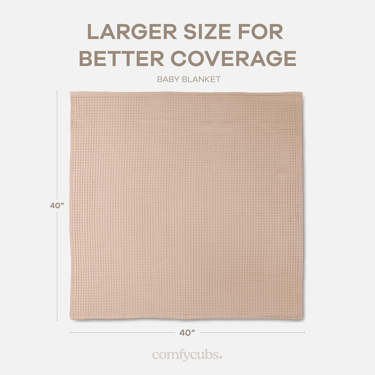 Comfy Cubs Manta para Bebé Tejido Waffle – 102 x 102 cm – Manta de Algodón Suave con Diseño Texturizado – Ligera y Acogedora para Recién Nacidos, Niños y Niñas Rubor