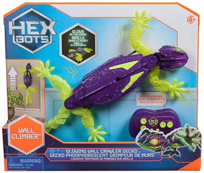 Hex Bots, Glow-in-The-Dark Gecko, Juguetes robóticos por Control Remoto Recargables, Juguetes Que Trepan por Las Paredes para gastar bromas, para niños y niñas a Partir de 4 años