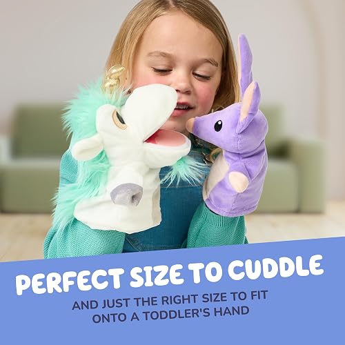 Bluey Paquete de 2 muñecos de Peluche, Unicorse y Bob Bilby, tamaño Perfecto para Adaptarse a Las Manos del niño, Exclusivo de