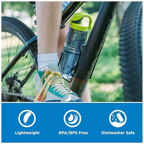 Nalgene Sustain Tritan - Botella de agua sin BPA hecha con material derivado del 50% de residuos de plástico, 24 onzas, transparente con brotes