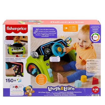 Fisher-Price Ríe y Aprende Juguete para Bebés Volante de Actividades Interactivas para bebés de 6 Meses en adelante