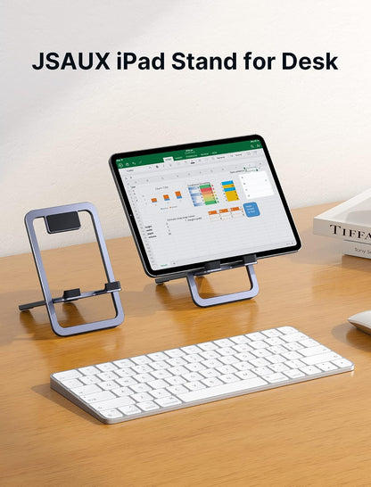 JSAUX - Soporte Universal para Tablet, portátil, Plegable, para computadora, Compatible con iPad Mini/Air, Samsung Galaxy Tab, Kindle Fire, Steam Deck, Switch 2, ROG Ally, iPhone y Otras tabletas