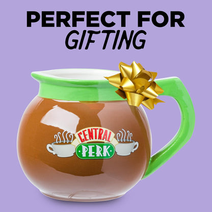 Silver Buffalo Friends Central Perk - Cafetera de cerámica 3D esculpida taza, 20 onzas