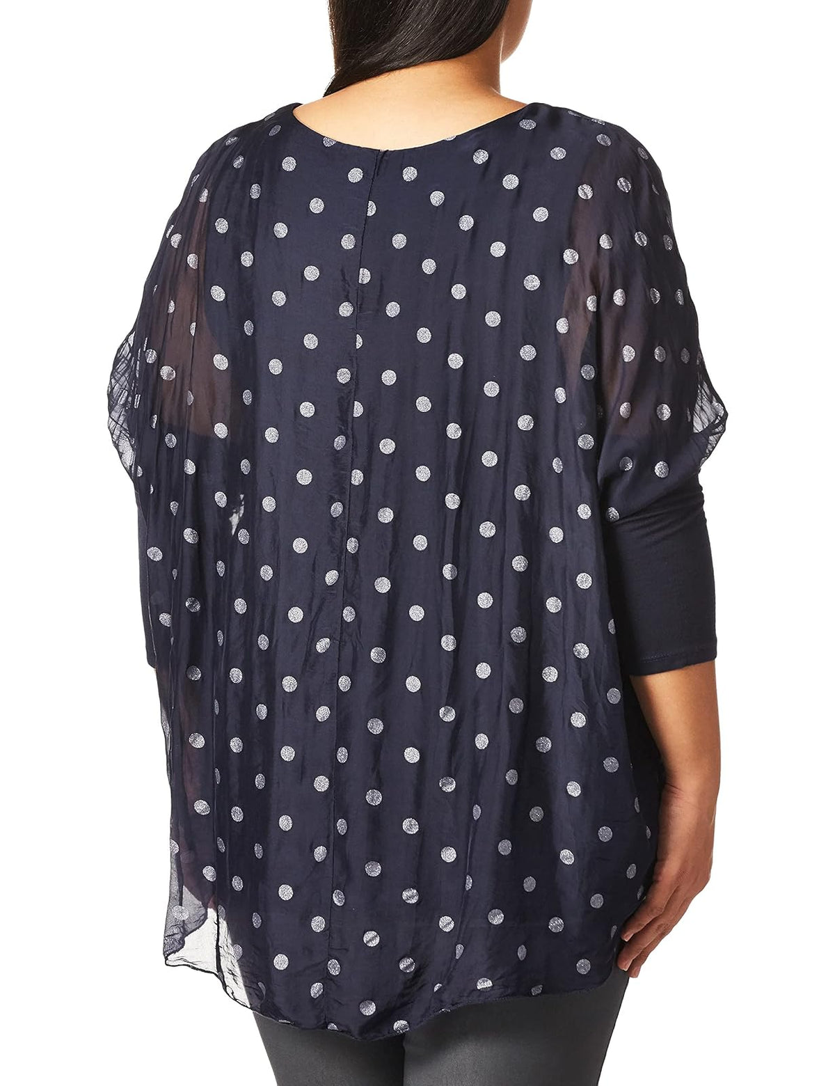 M Made in Italy Women's Missy Crewneck Polka Dots Top Camisa Mujer