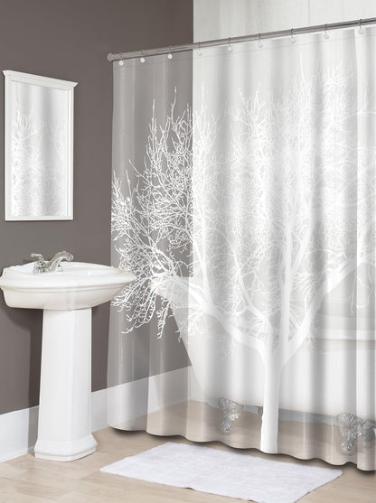 Splash Cortina de Baño para el Hogar, 1.78 m x 1.83 m, Árbol Perla - Perla