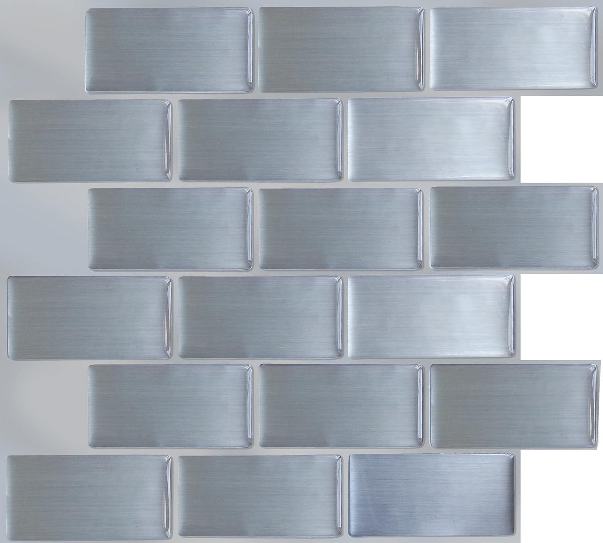 Peel and Impress Salpicadero de Azulejos, Quita y Pega, Acero, 4 Tiles, 1