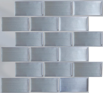 Peel and Impress Salpicadero de Azulejos, Quita y Pega, Acero, 4 Tiles, 1