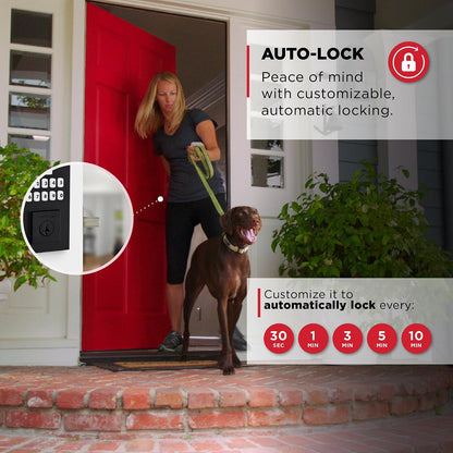 Kwikset SmartCode 260 - Cerradura de puerta con bloqueo automático, códigos de usuario personalizados, seguridad avanzada en negro mate contemporáneo