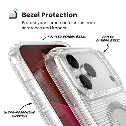 Speck GEMSHELL Grip +MS Funda para iPhone 17 Pro MAX, Transparente/Transparente, Agarre Protector Delgado, protección contra caídas, Compatible con MagSafe