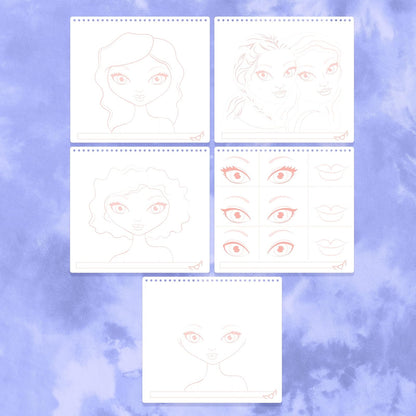 Fashion Angels - Portafolio de bocetos de Maquillaje y diseño de Cabello (11452) para Principiantes, Cuaderno de bocetos con Plantillas y calcomanías para Edades de 6 años en adelante