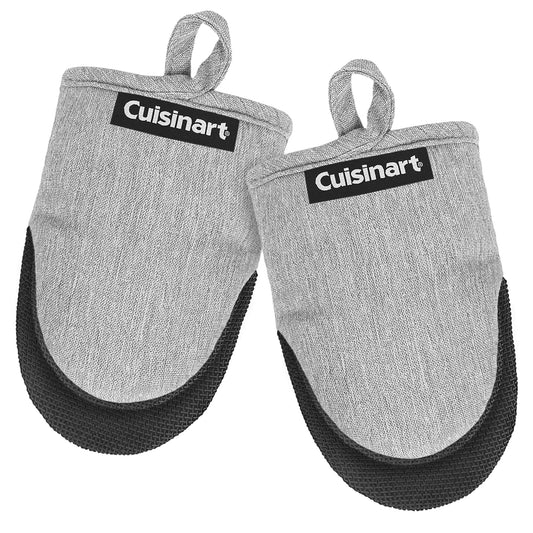Cuisinart - Manoplas de Cocina Resistentes al Calor de 5.5 x 7 Pulgadas para Horno con Palma de Neopreno Antideslizante, Relleno de algodón y Lazo de Tela, Juego de Guantes duraderos para cocinar y