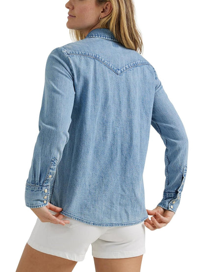 Lee Camisa Legendary Slim Fit Western de Algodón para Mujer