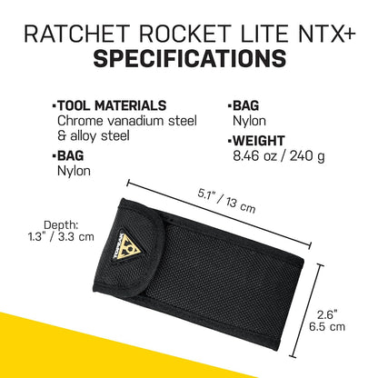 Topeak Ratchet Rocket Lite NTX+, herramienta de carraca y brocas, con broca de torsión ajustable de 2-6 Nm y cabeza de herramienta de cadena, herramienta de bicicleta de 19 funciones