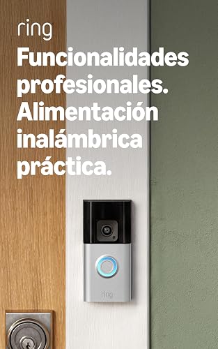 Videotimbre inalámbrico Ring Pro: comunicación bidireccional con Audio+, detección de movimiento 3D y video de cuerpo completo en HD+ de 1536p