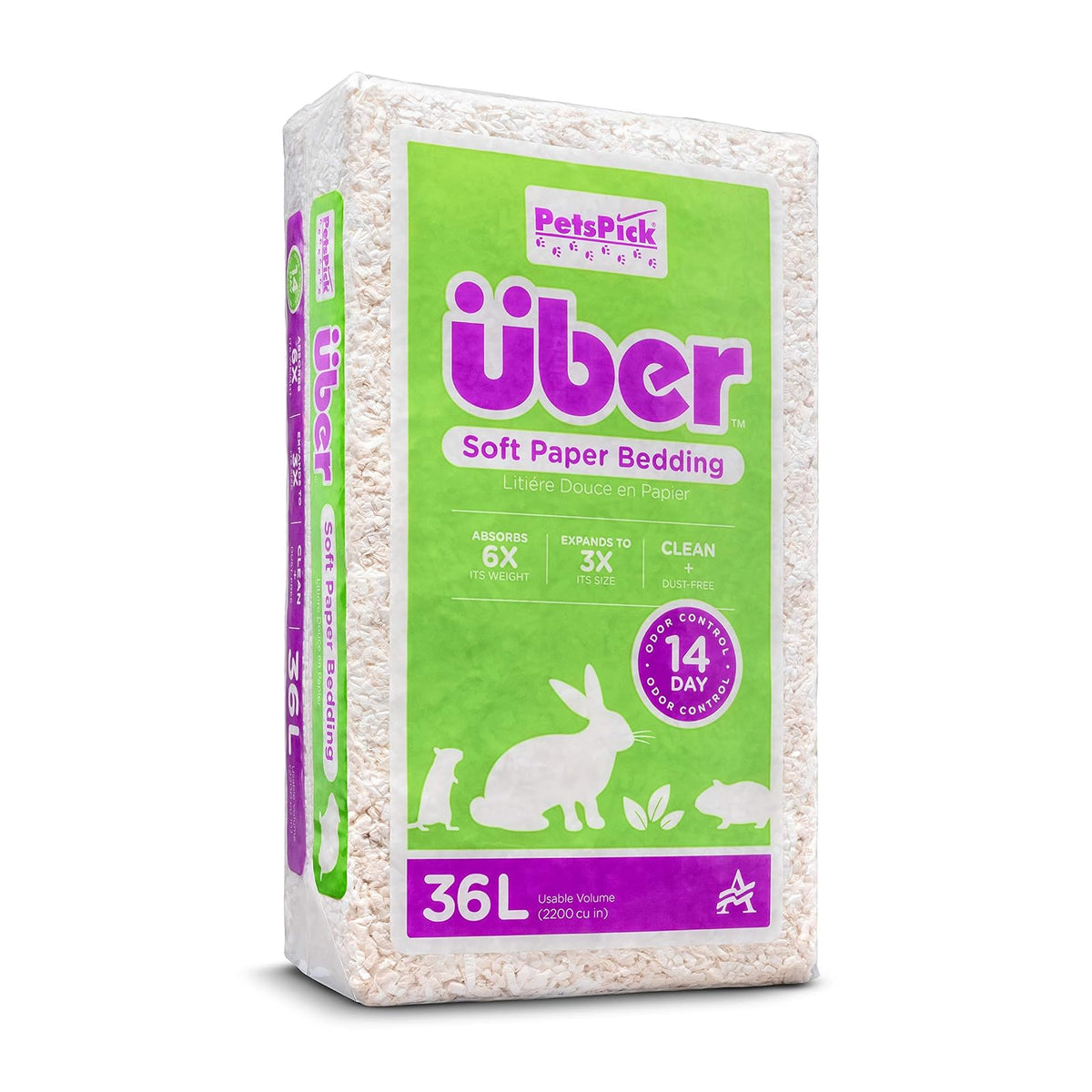 Über Ropa de Cama de Papel Suave para Animales Pequeños - 36 l - Blanco