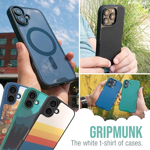 Smartish® - Funda magnética para iPhone 16, Compatible con MagSafe [Ligera + Protectora], Funda de Agarre Delgada y Delgada con Forro de Microfibra para Apple iPhone 16, Color Negro Claro