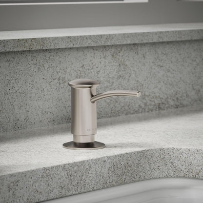 KOHLER 1895-C-VS Dispensador de jabón para Fregadero de Cocina con diseño contemporáneo, almacenar jabón líquido, líquido para lavaplatos o loción de Manos, Vibrante Inoxidable, 16 onzas