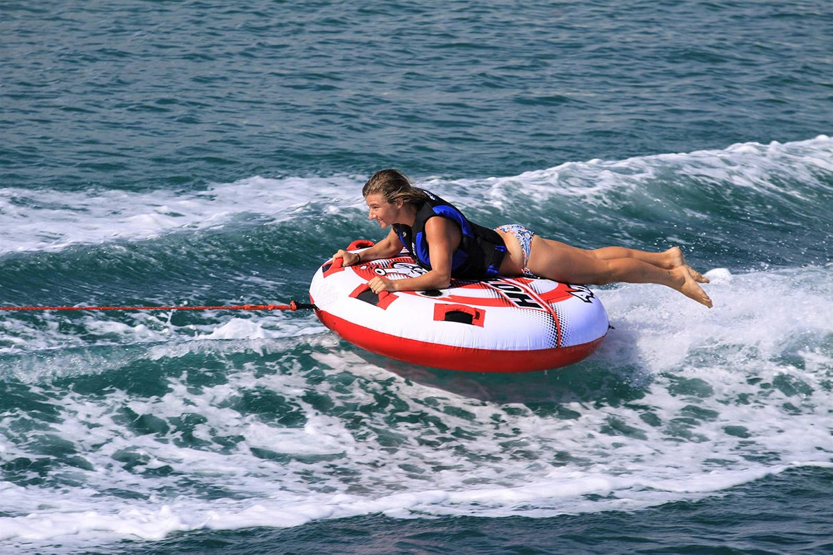 Airhead - Tubo remolcador de 1 a 2 Tubos para Paseos en Barco y Deportes acuáticos, Cubierta de Nailon de Doble Costura y válvula de Seguridad de Velocidad para inflar y desinflar fácilmente
