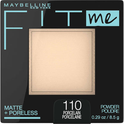 Maybelline Fit Me Matte + Poreless Maquillaje en Polvo - 8.2 g (Paquete de 1) - Porcelain