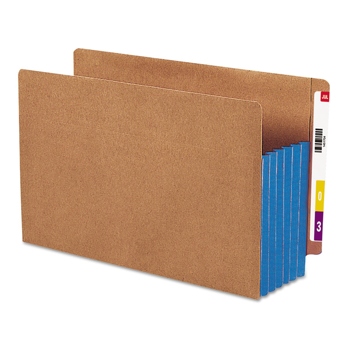 Smead Bolsillo para archivar con pestaña final, pestaña reforzada de corte recto, expansión de 5-1/4 pulgadas, tamaño legal extra ancho, cuerda roja con refuerzo azul, 10 por caja (74689)
