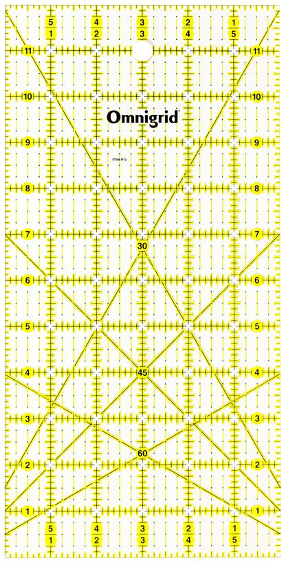 Omnigrid Regla Transparente para Costura y Acolchado, Varios Tamaños - 6" x 12" - Rectangular