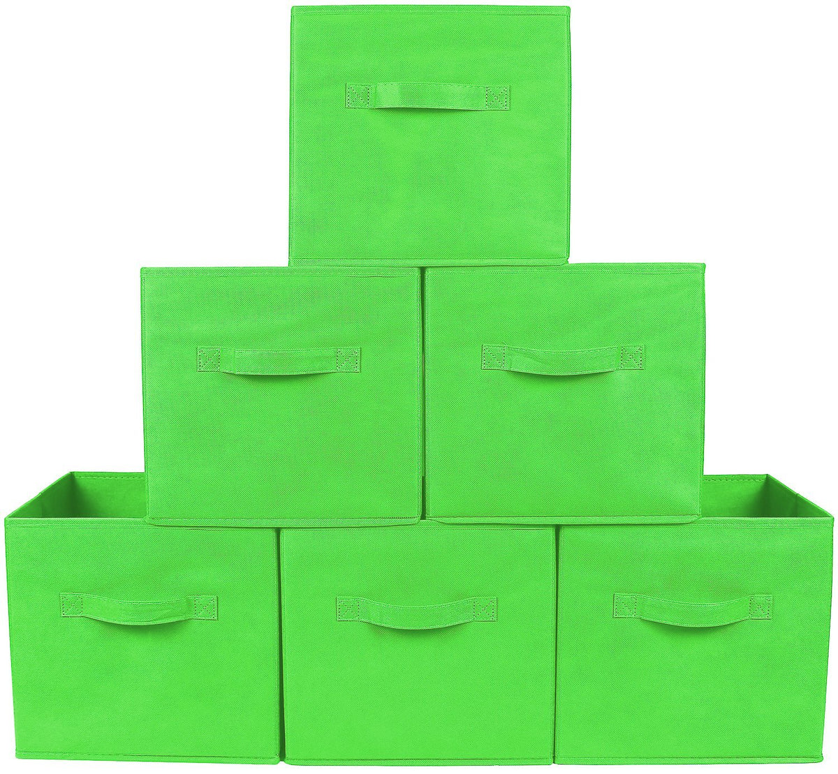 Greenco GRC2363 Foldable Non, Woven Fabric Storage Cubes, 6 Pack, Green