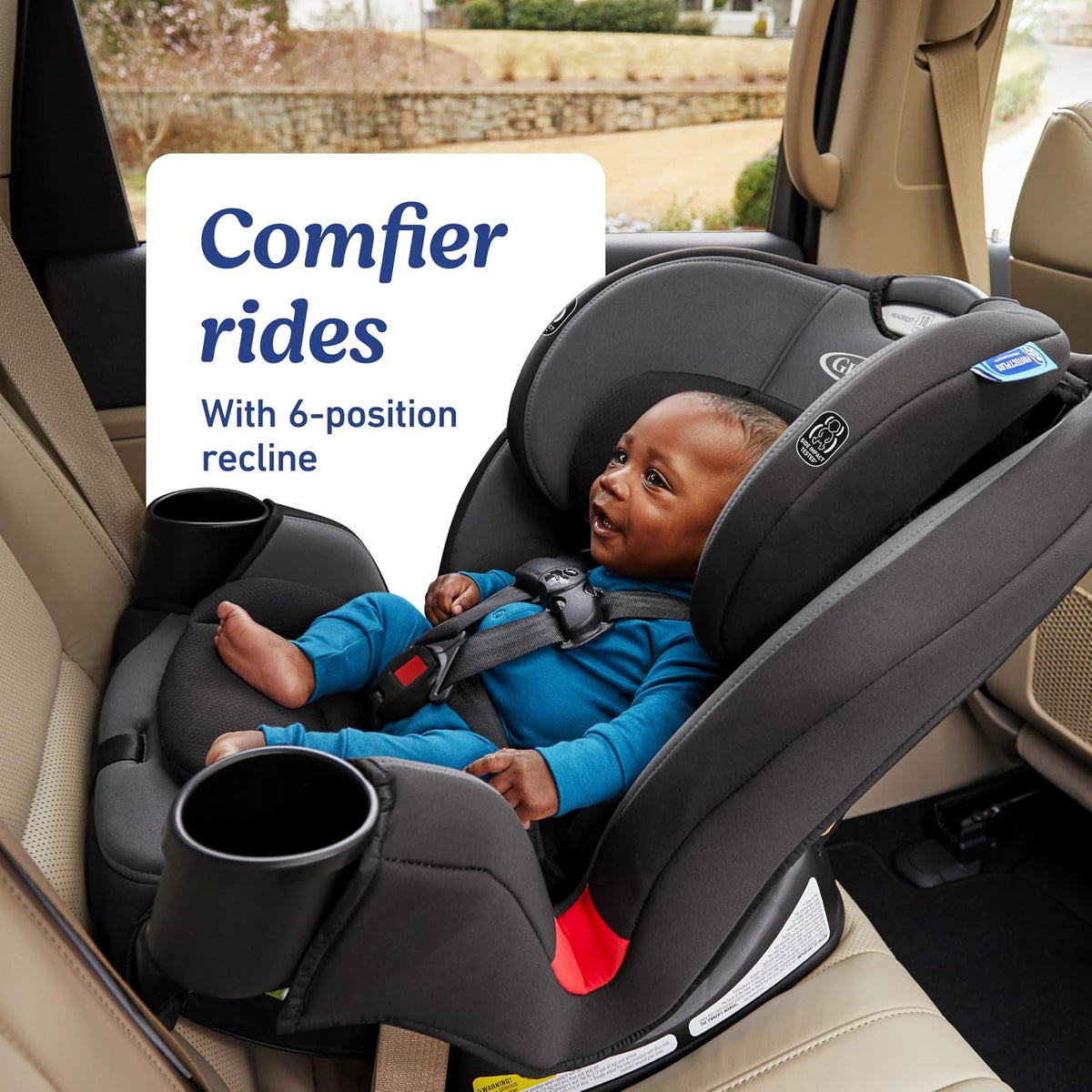 Graco TriRide 3 en 1 Asiento de automóvil convertible – Modo de refuerzo de espalda alta, hacia adelante y hacia atrás, adecuado desde recién nacido hasta preescolar, perfecto para viajes largos en color