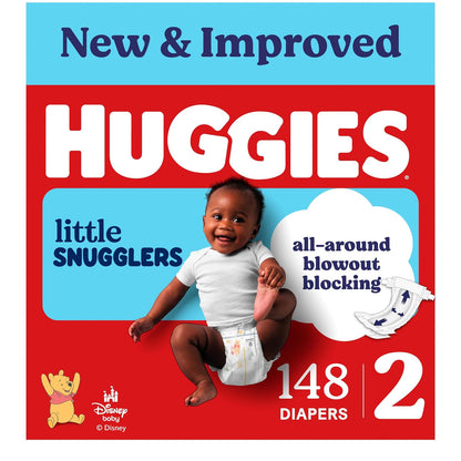 Huggies Little Snugglers Pañales para Bebé Talla 4, Paquete de 120 - Size 2 (148 Count)