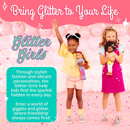 Glitter Girls Juego de heladería para muñecas con golosinas | Juego de heladería para muñecas de 36 cm con 79 piezas, tarros, conos, estantes y accesorios para servir, 3 años y +