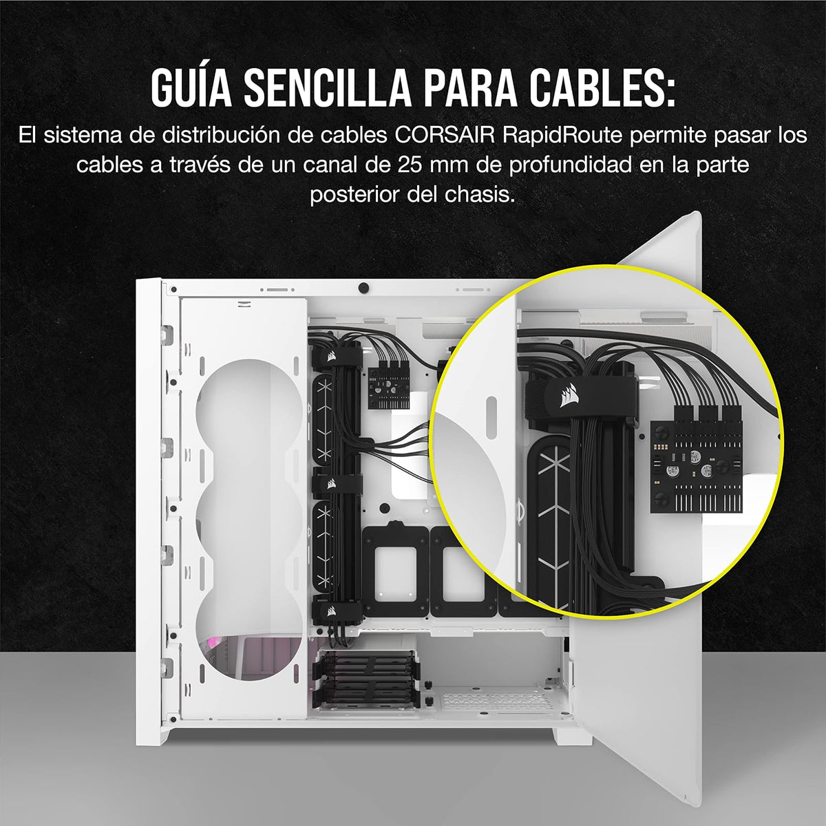 Corsair Semitorre iCUE 5000D RGB Airflow, 3 Ventiladores AF120 RGB Elite - Controlador iCUE Lighting Node Pro - Diseño de Alto Flujo de Aire - Blanco Verdadero