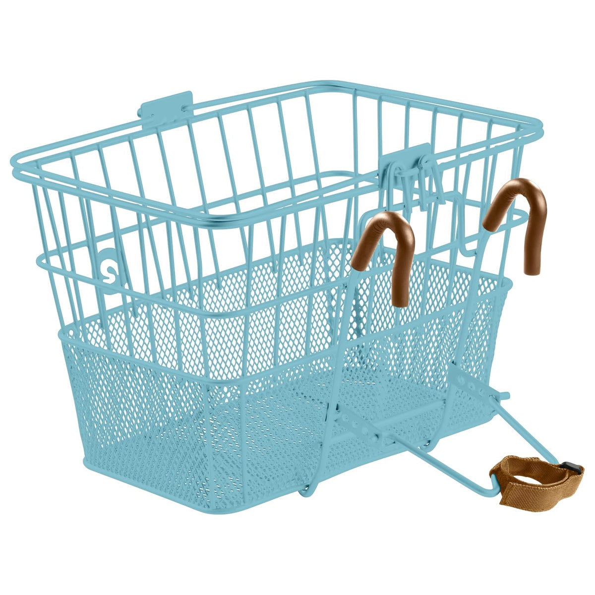 Bicycles Detachable Steel Half-Mesh Apollo Bike Basket with Built-in Handles, Weather-Resistant Steel and Integrated Hooks for Easy Assembly to Front Handlebar